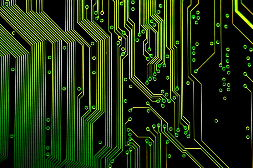 A circuit board of a computer.